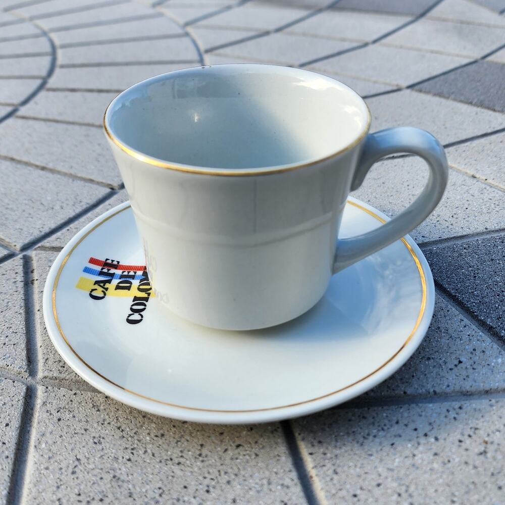 Vintage Corona Cafe de Colombia Porcelain Espresso Cup & Saucer Set - Picture 2 of 9